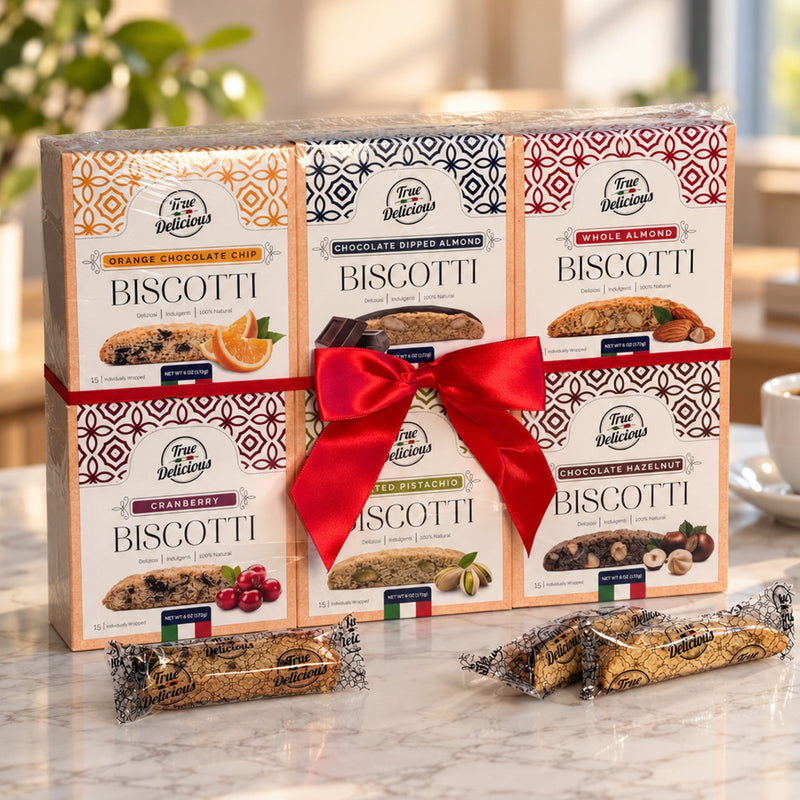 Gift-Wrapped Set of 6 — Elegant Biscotti Boxes