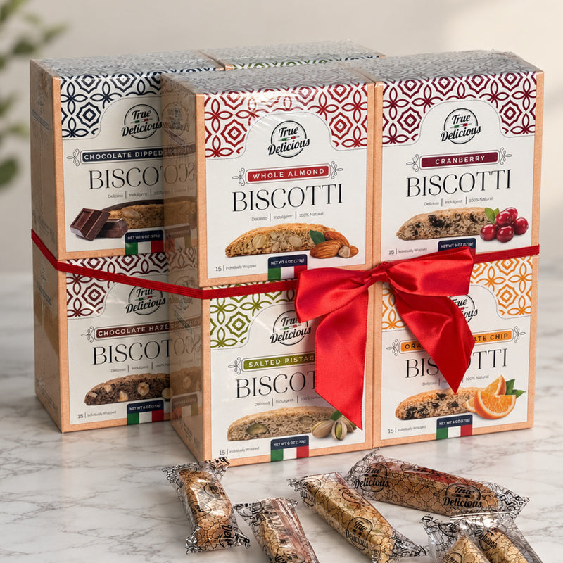 Gift-Wrapped Set of 8 — Elegant Biscotti Boxes