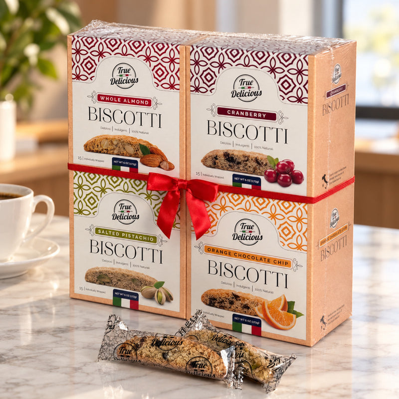 Gift-Wrapped Set of 4 — Elegant Biscotti Boxes