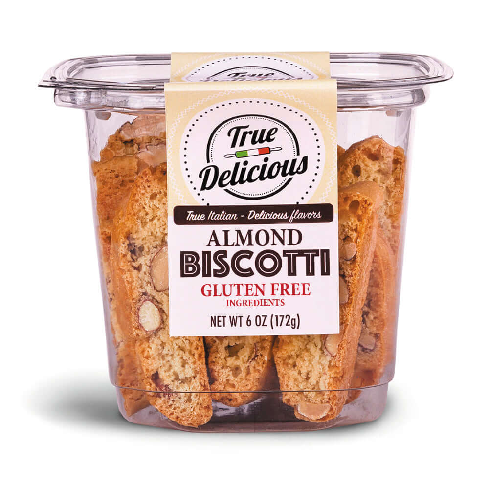 Gluten Free Ingredients Almond Biscotti - True Delicious | Authentic Italian Desserts