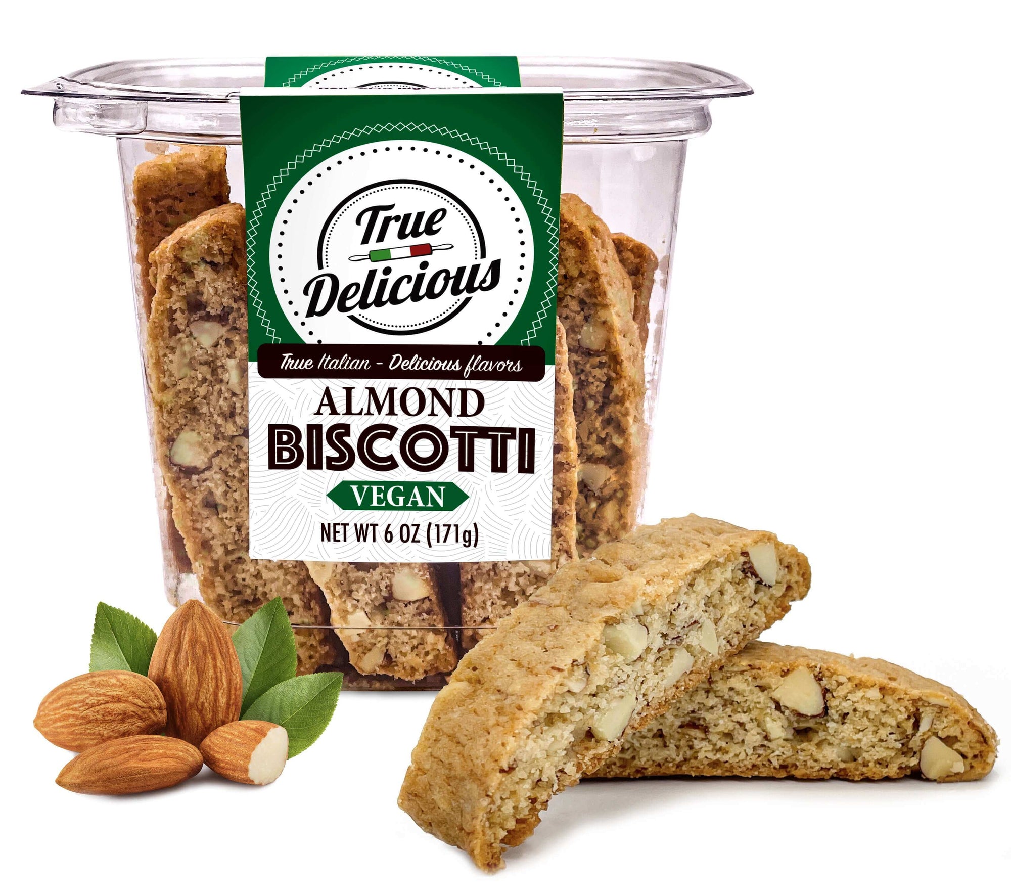 Vegan Almond Biscotti - True Delicious | Authentic Italian Desserts